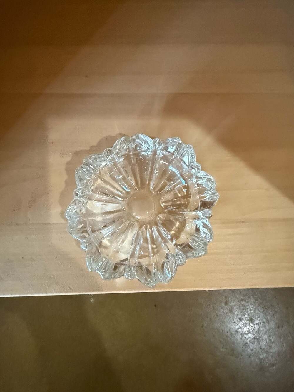Vtg Hazel Atlas Clear Glass Daisy Flower Ashtray Trinket Dish